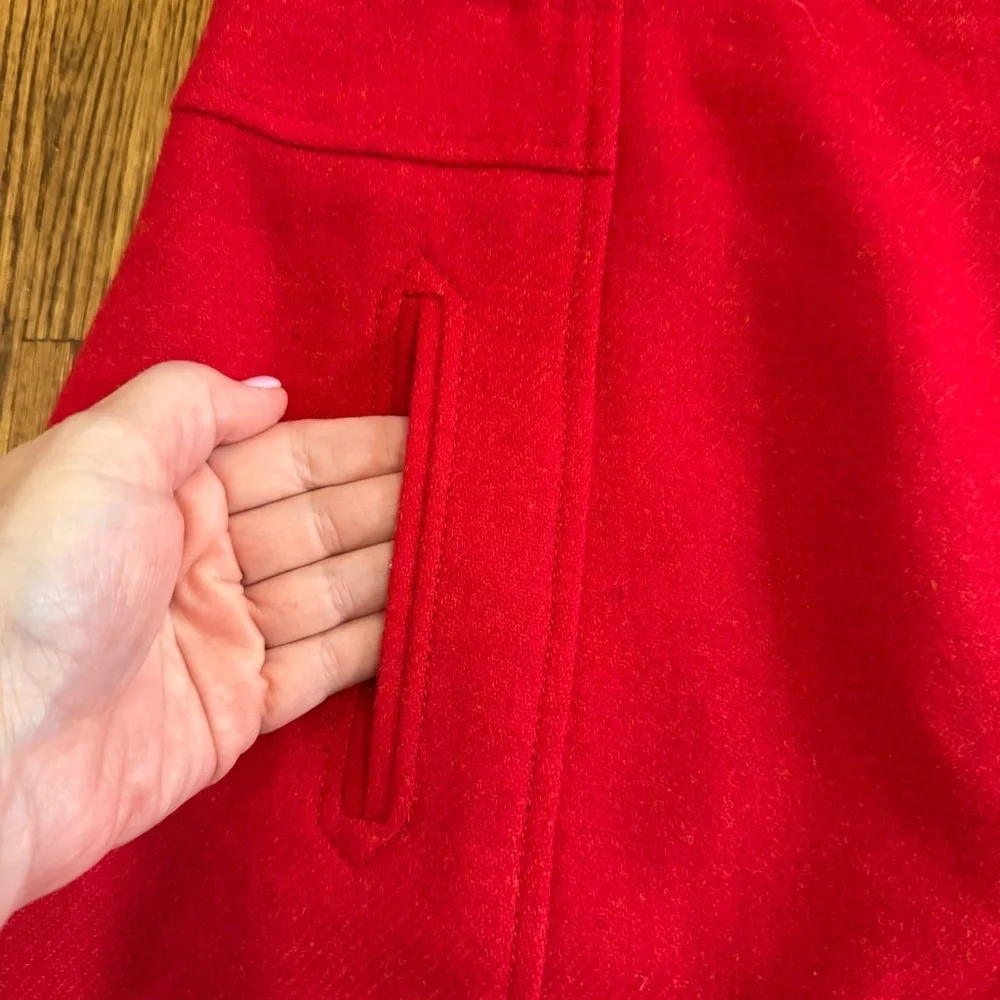 Talbots Petite Red Pencil Skirt Wool Blend Size 10P